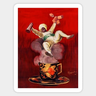 Man Floating Over Coffee Cup & Saucer 1921 Leonetto Cappiello Sticker